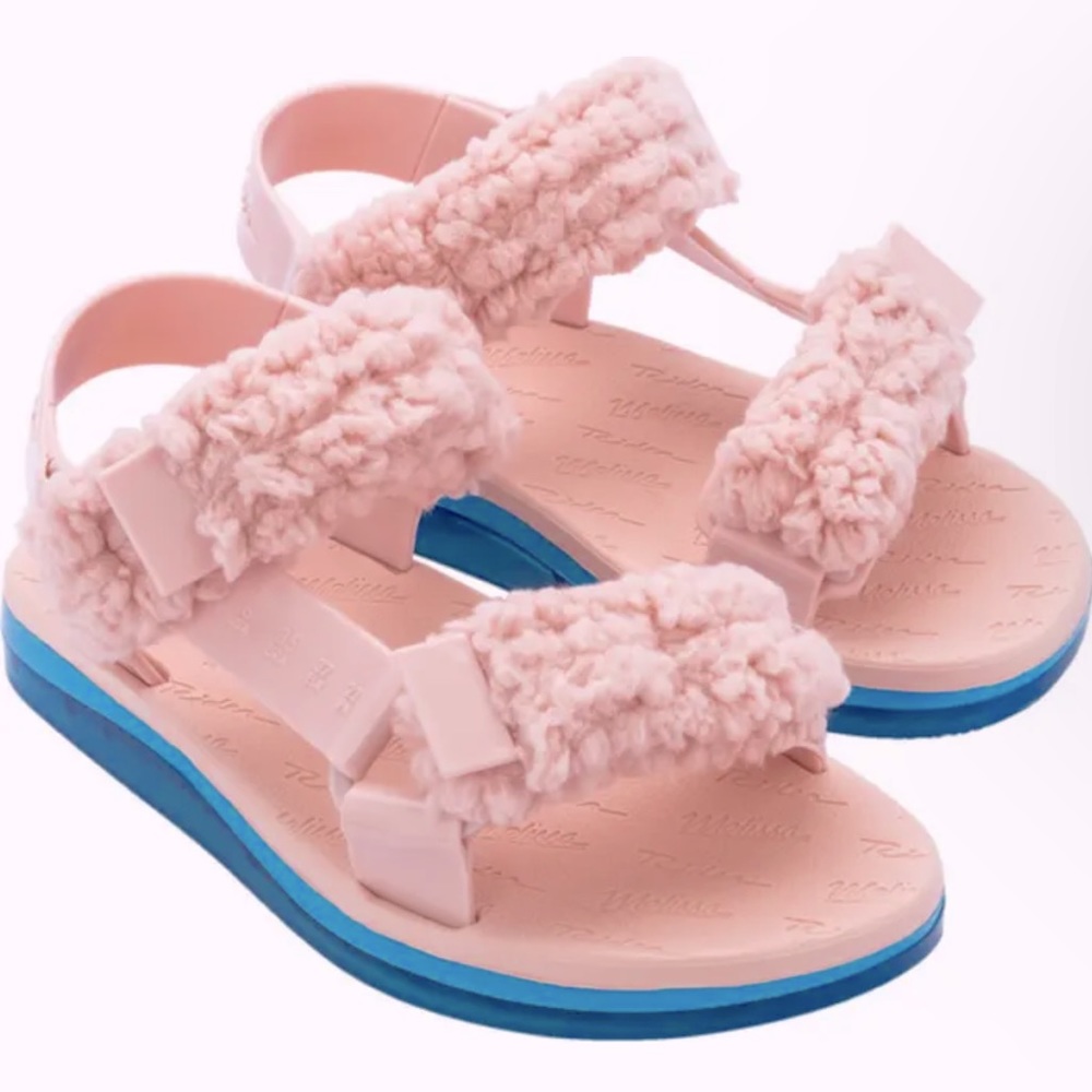 Papette Fluffy Rider Shearling Sandal NWT